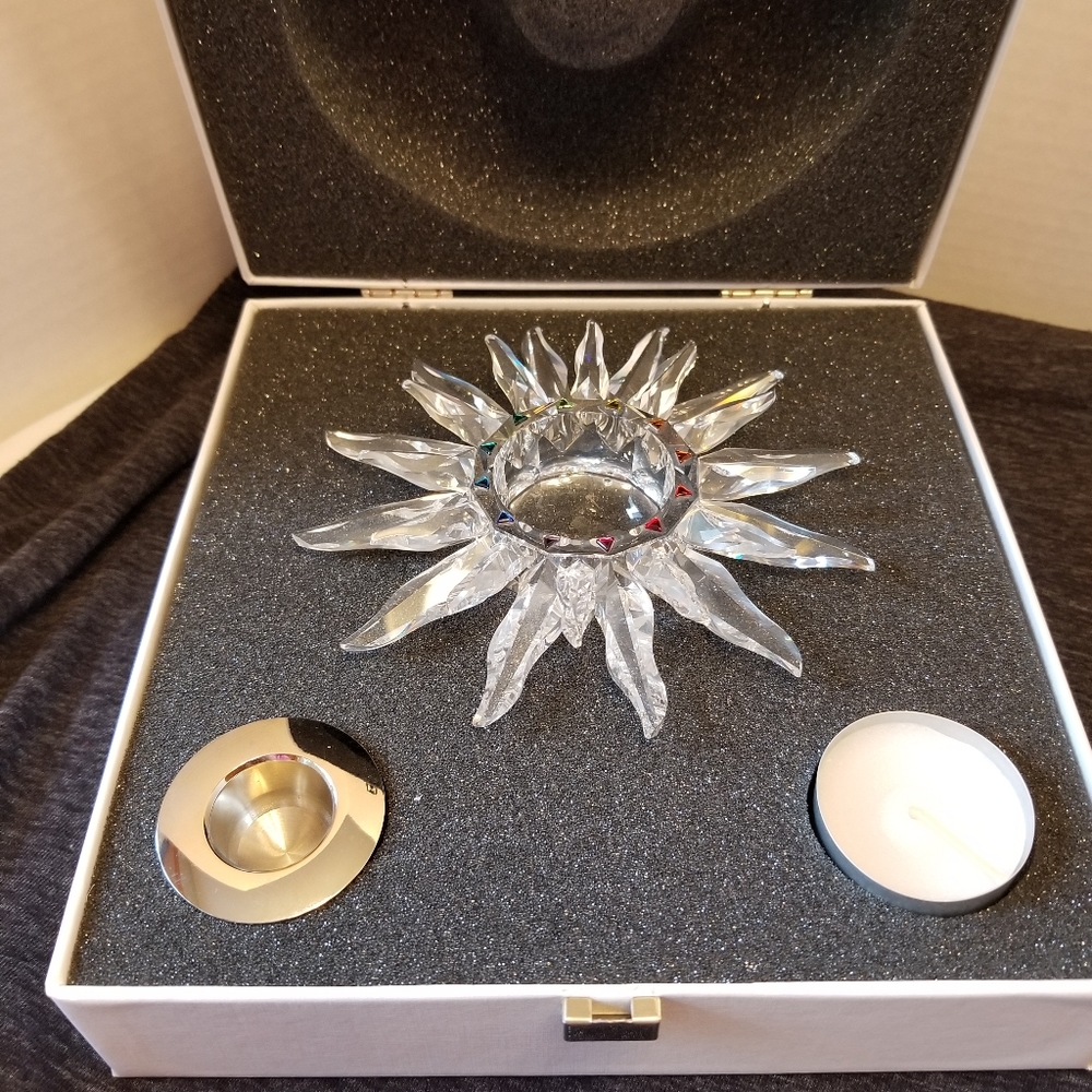 NEW  in Box Swarovski Crystal Solaris Candleholder